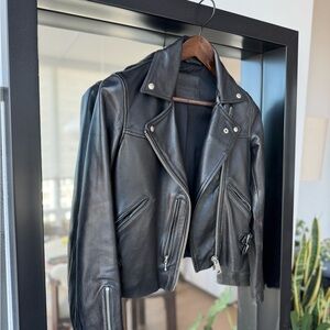All Saints Black Leather Moto Jacket